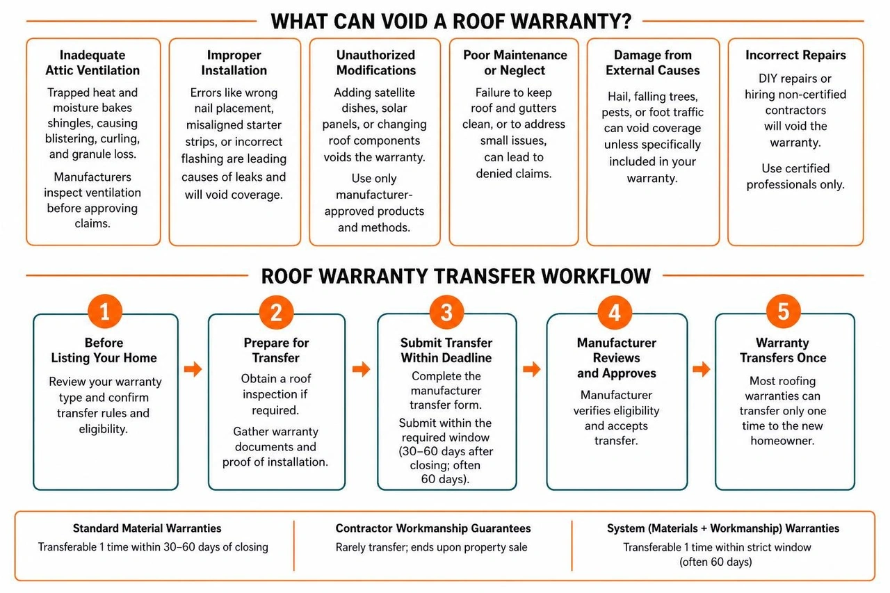 Roof warranty void triggers and transfer workflow Roof warranty void triggers and transfer workflow