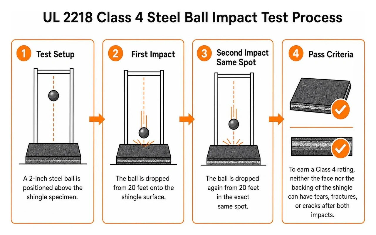 UL 2218 Class 4 steel ball impact test standard process UL 2218 Class 4 steel ball impact test standard process