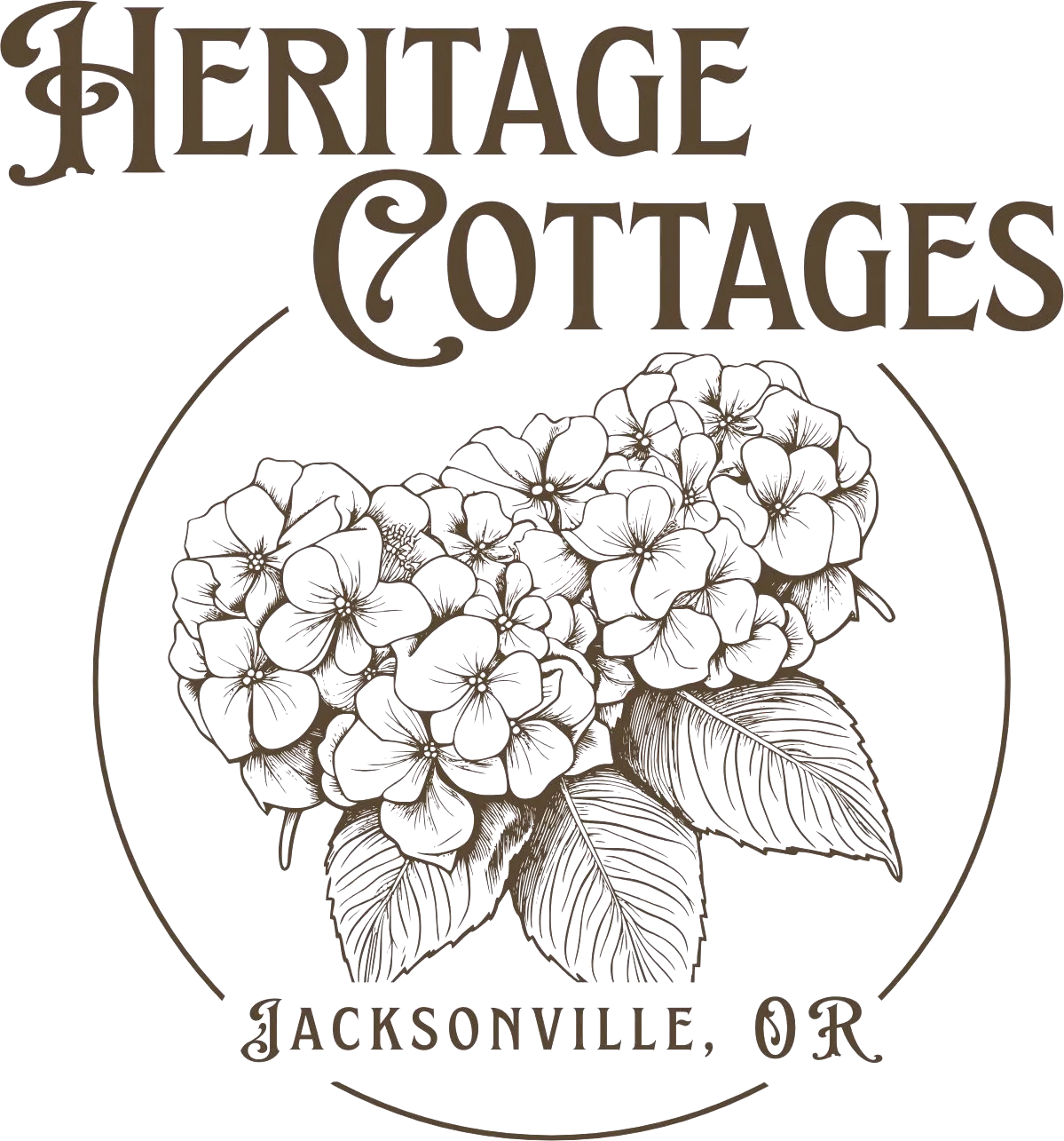 Heritage Cottages logo — luxury vacation rentals in Jacksonville, Oregon