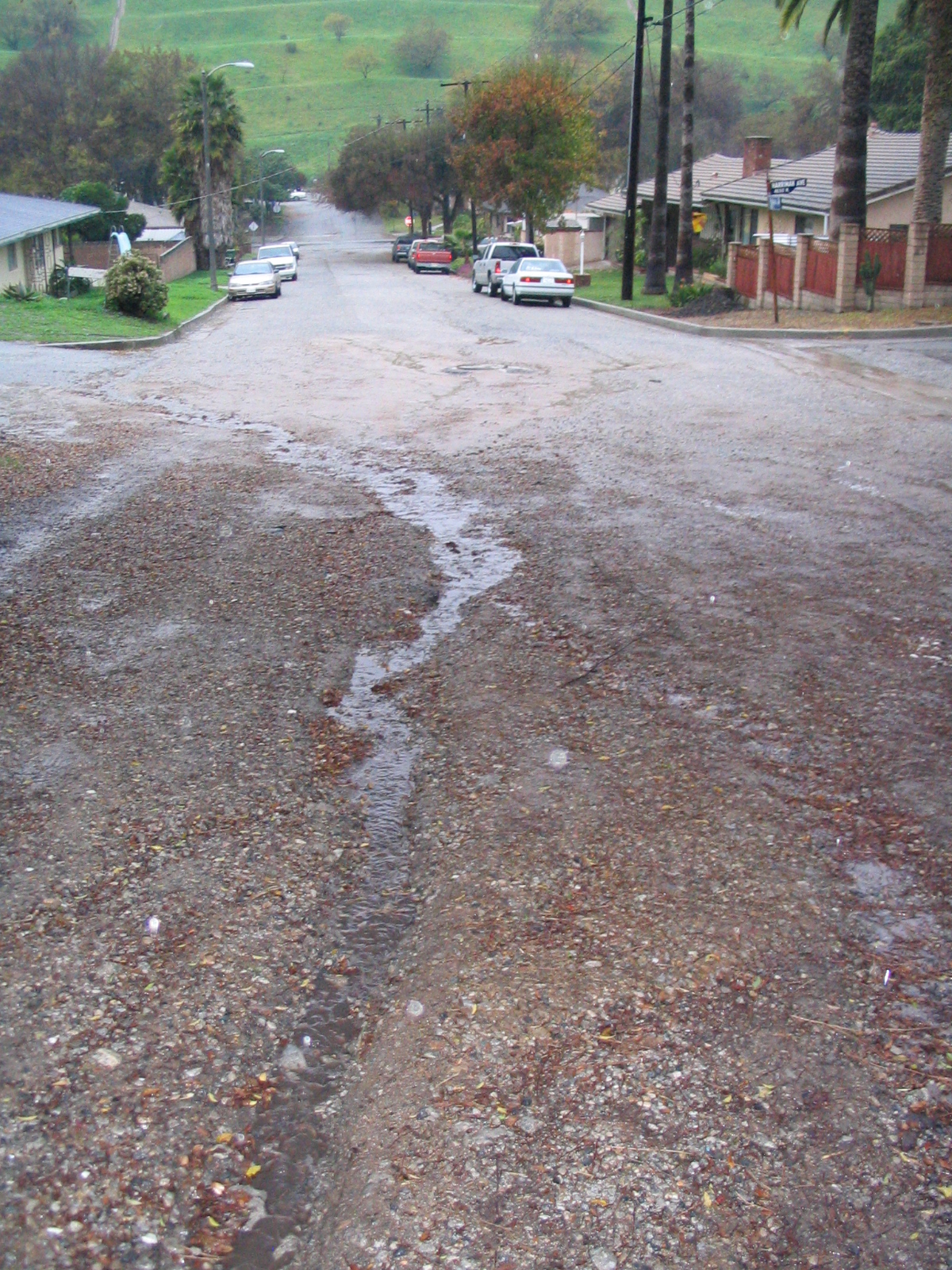 Mud and erosion from Elephant Hill after rain