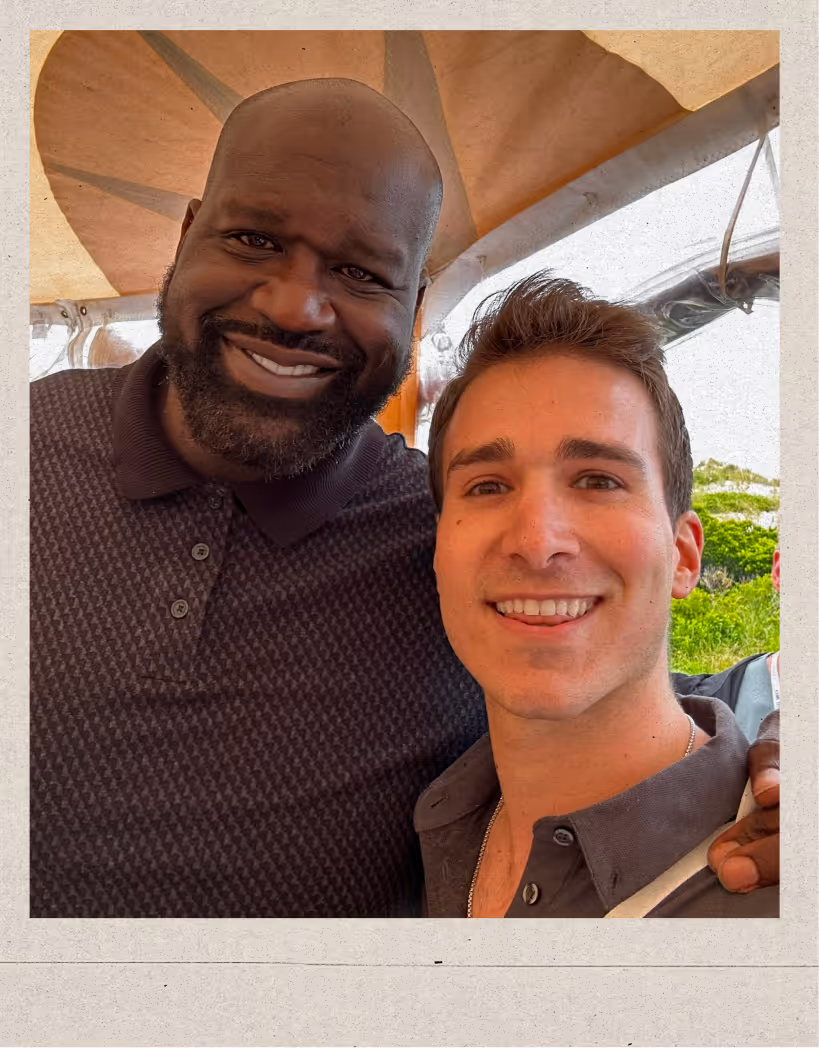 Dylan Gambardella, co-founder at Different Health, with Shaquille O'Neal