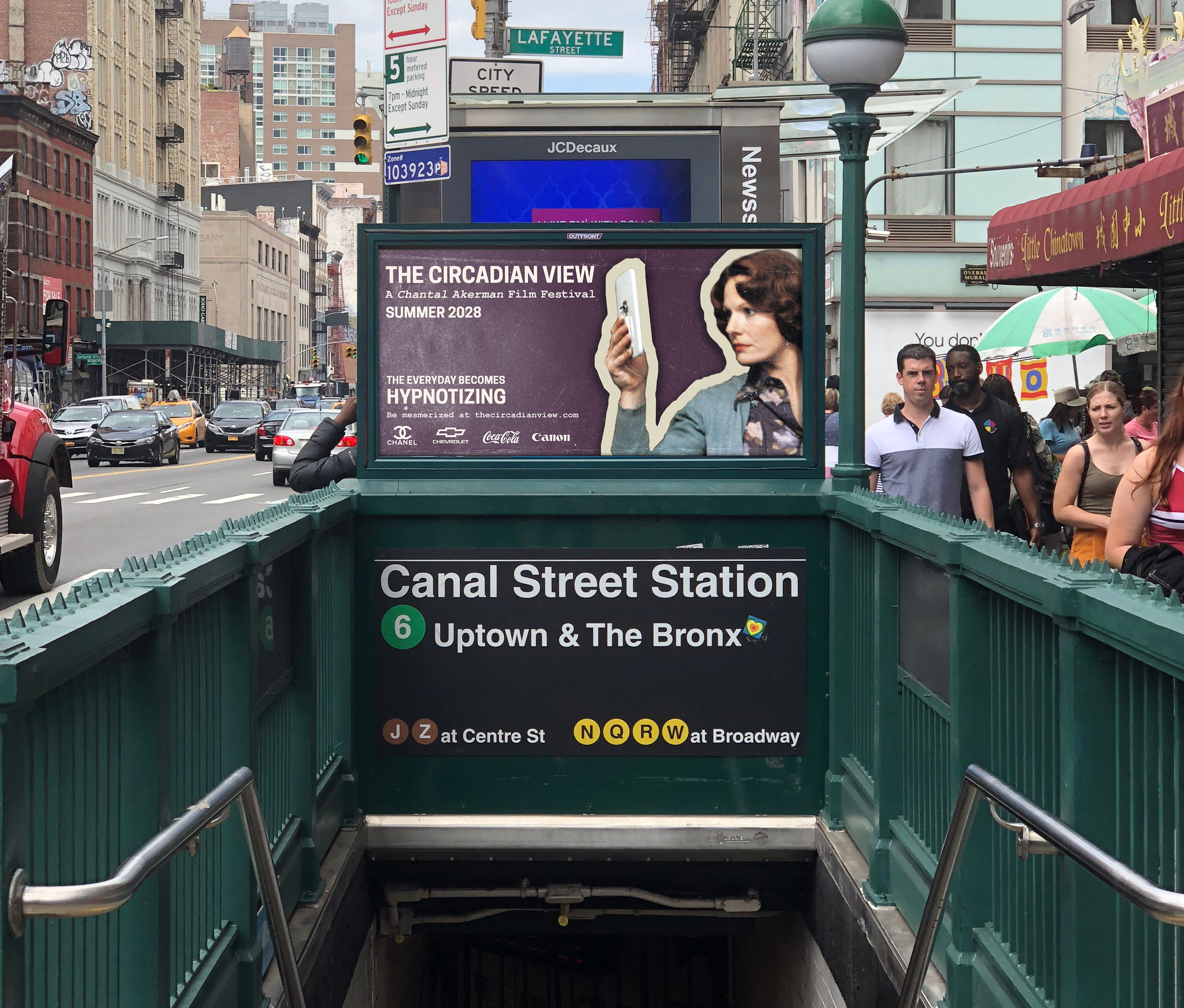 Fictional Chantal Akerman film festival campaign mockup designed by Nicole Collado