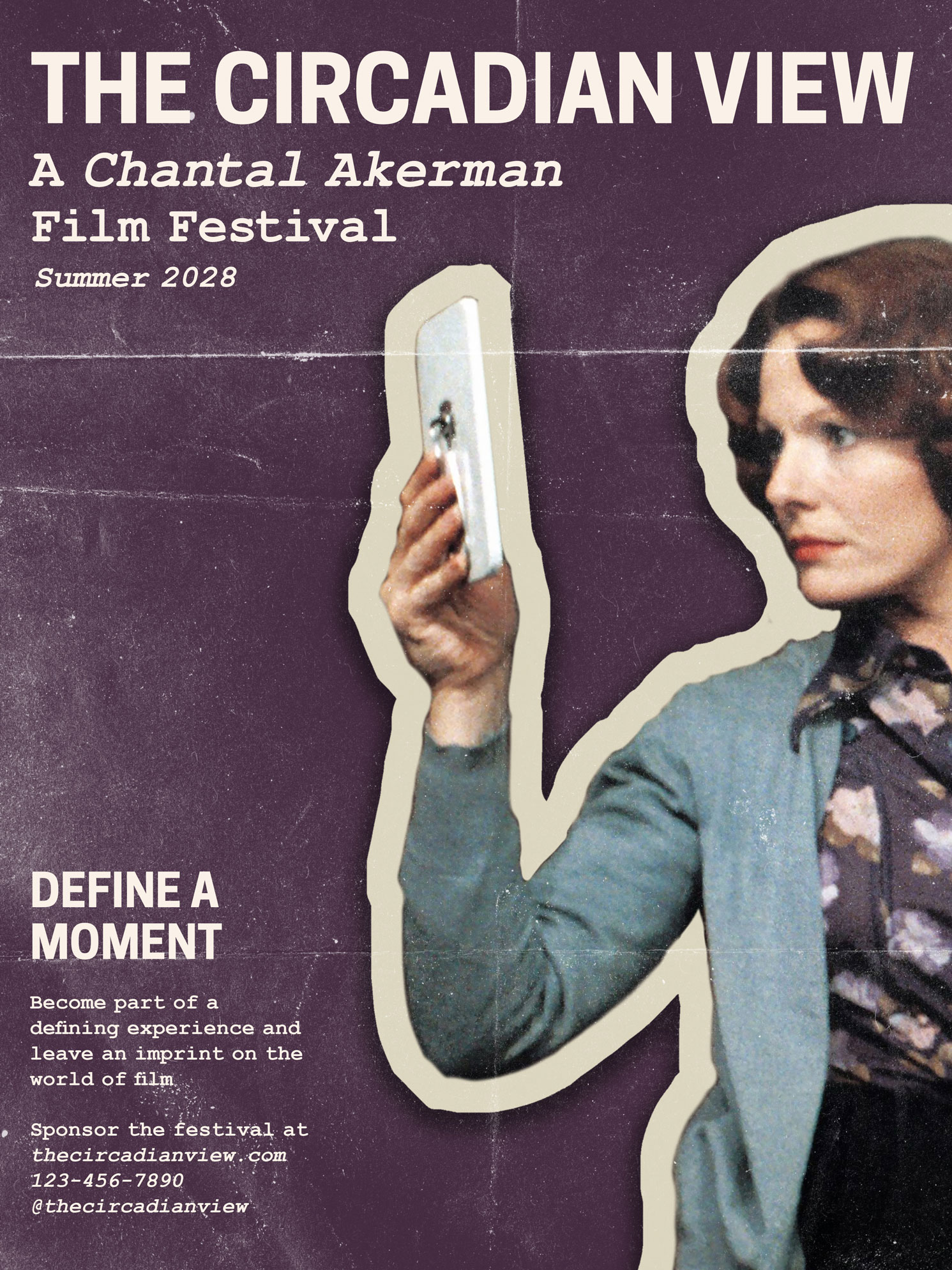 Magazine advertisement for Nicole Collado's fictional film festival "The Circadian View" which would be for the films of Chantal Akerman.