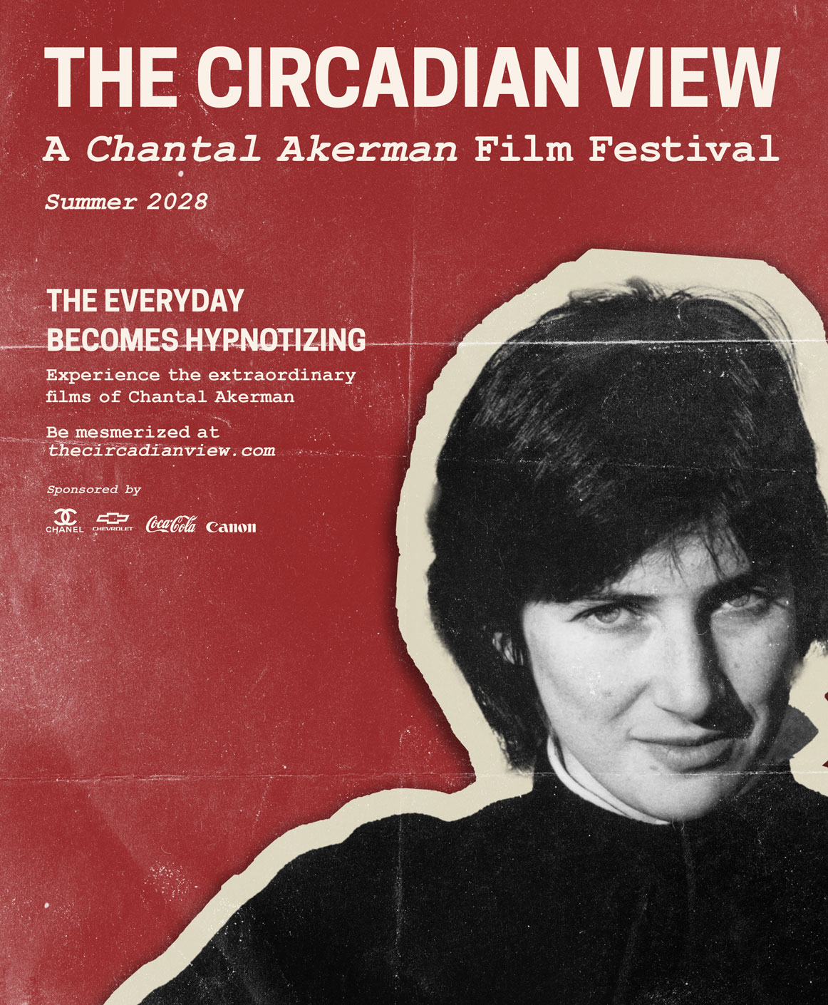 Image 1 from Nicole Collado's fictional advertising campaign promoting a film festival for the films of Chantal Akerman.