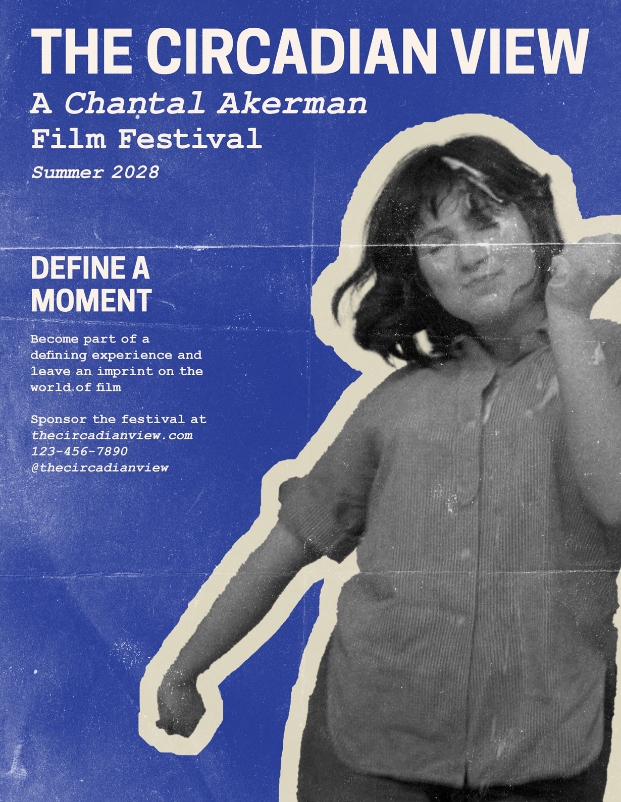 Image 2 from Nicole Collado's fictional advertising campaign promoting a film festival for the films of Chantal Akerman.