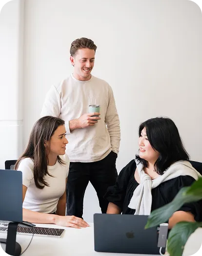Internal meeting of three people
