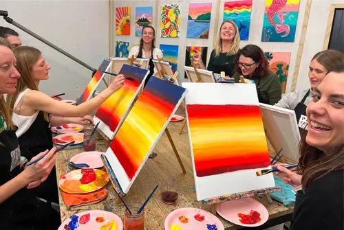 Team painting session