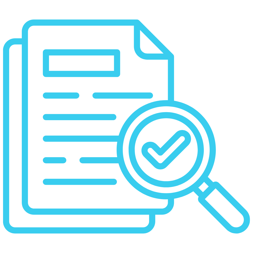 Blue outline icon of an open book with visible pages.