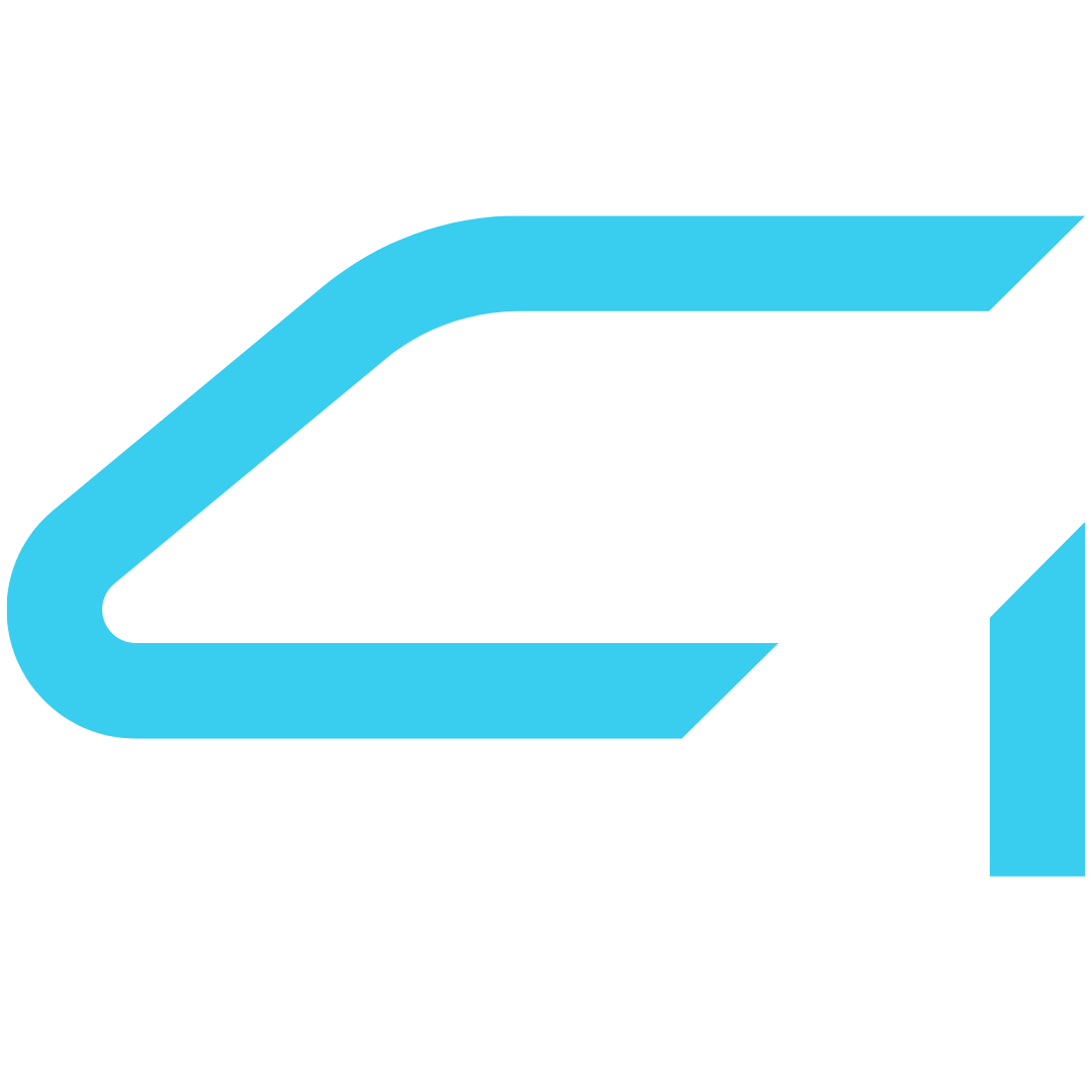 Abstract blue geometric shape on black background with curved and angular lines.