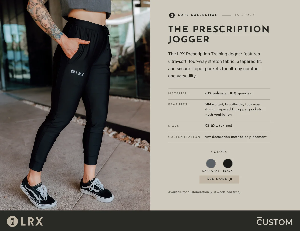 The Prescription Jogger product page
