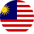 Flag of Malaysia featuring 14 red and white stripes with a blue canton containing a crescent and a 14-point star.
