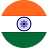 Circle-shaped Indian flag with saffron, white, and green horizontal stripes and a blue Ashoka Chakra in the center.