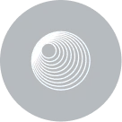 White spiral pattern resembling concentric circles with a small solid circle on a dark blue circular background.