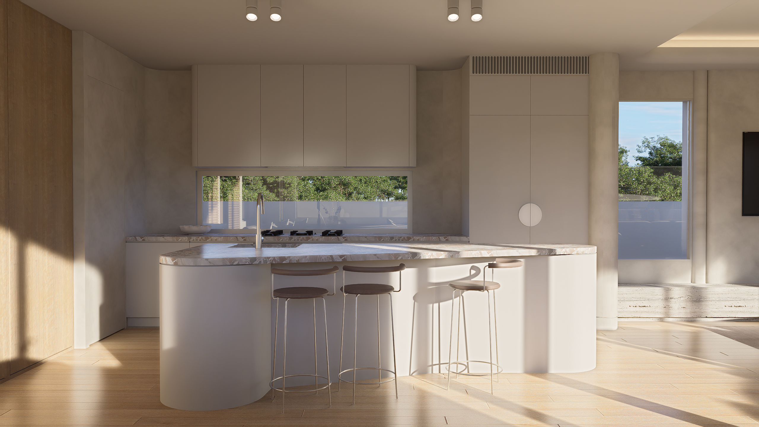 These dual residences were envisioned as sophisticated coastal homes tailored to the expectations of the luxury market. Through a curated material palette, considered detailing and an emphasis on quality, the interiors deliver a sense of understated elegance and exclusivity.