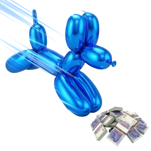 Balloon dog with coin