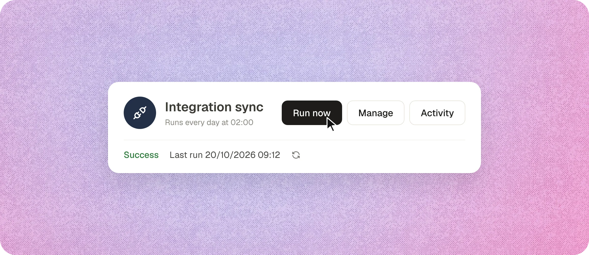 Run any integration sync now