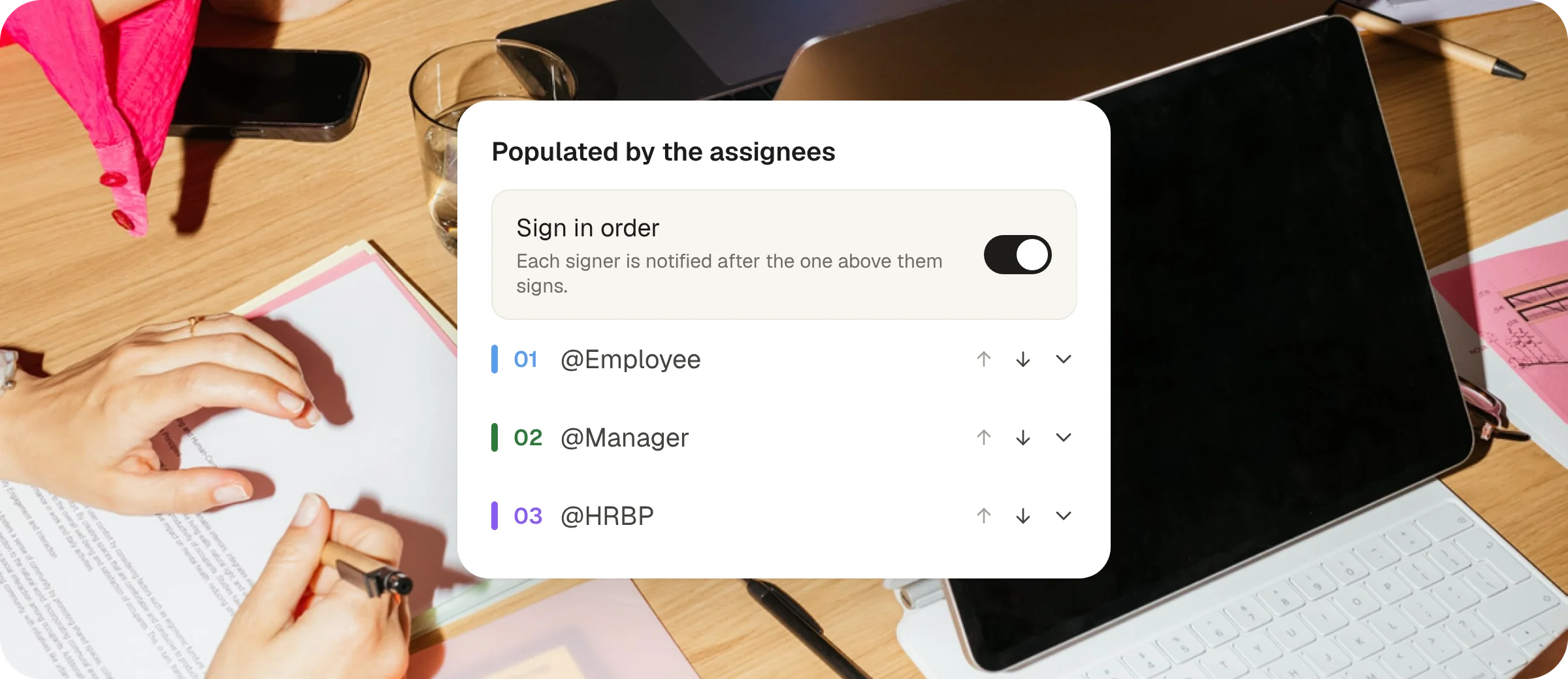 Collect signatures in order