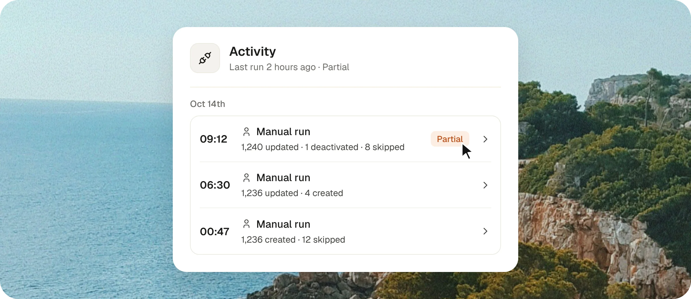 See what every integration sync did