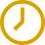 Icône d'une horloge analogique avec un contour doré.