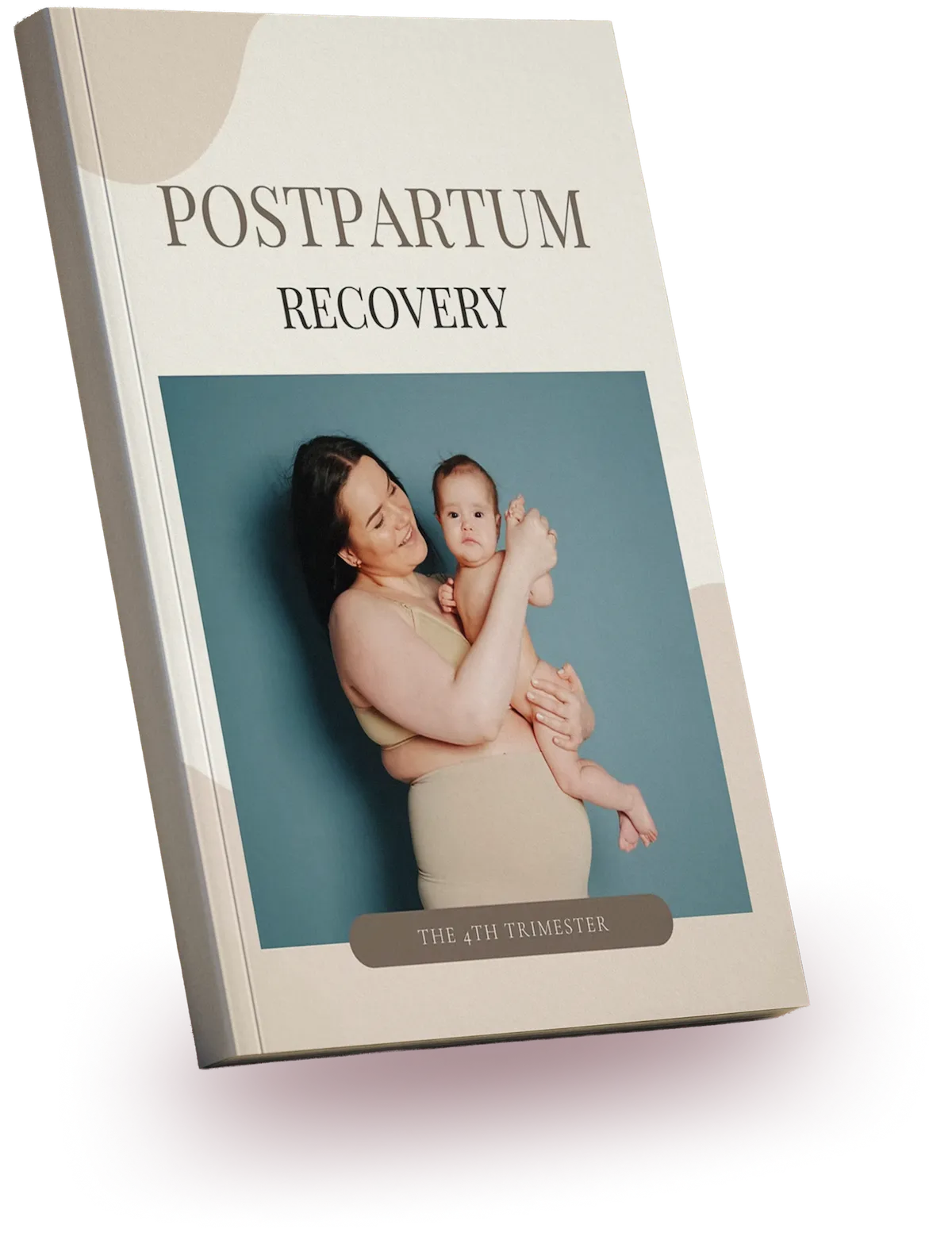 Cover of the free Postpartum Recovery guide from Dr. Lynne DiPirro, showing a mother holding her baby