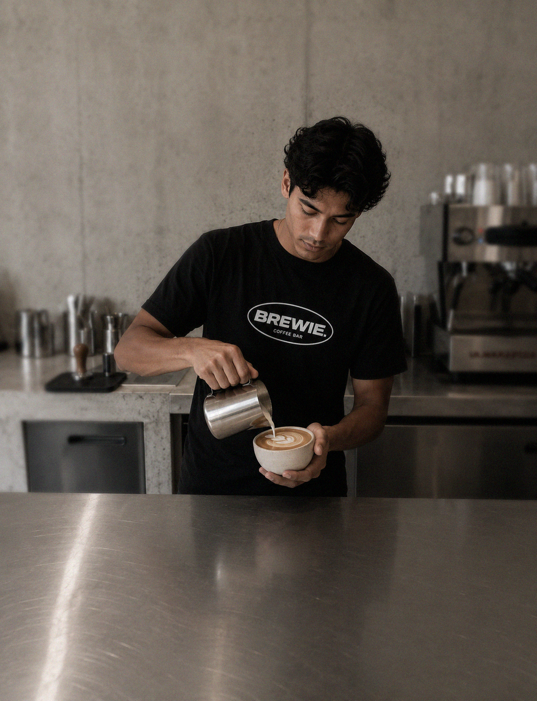 Barista preparing coffee at BREWIE