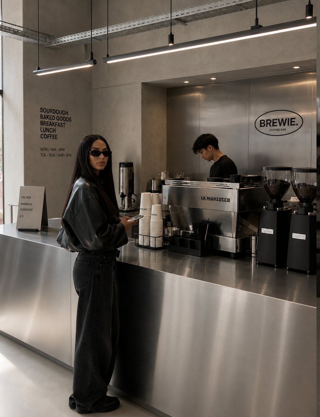 Interior of BREWIE coffee bar