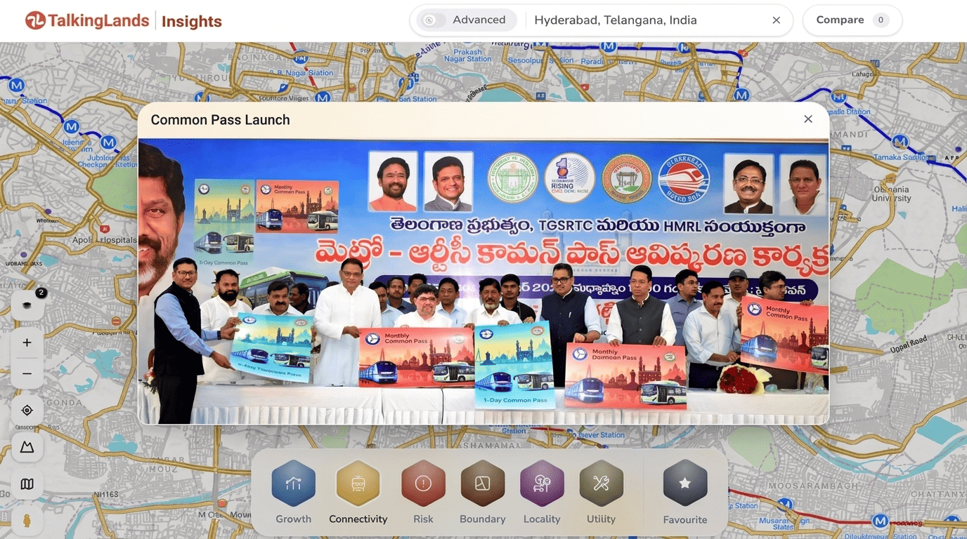 Hyderabad Metro RTC common pass and transit connectivity