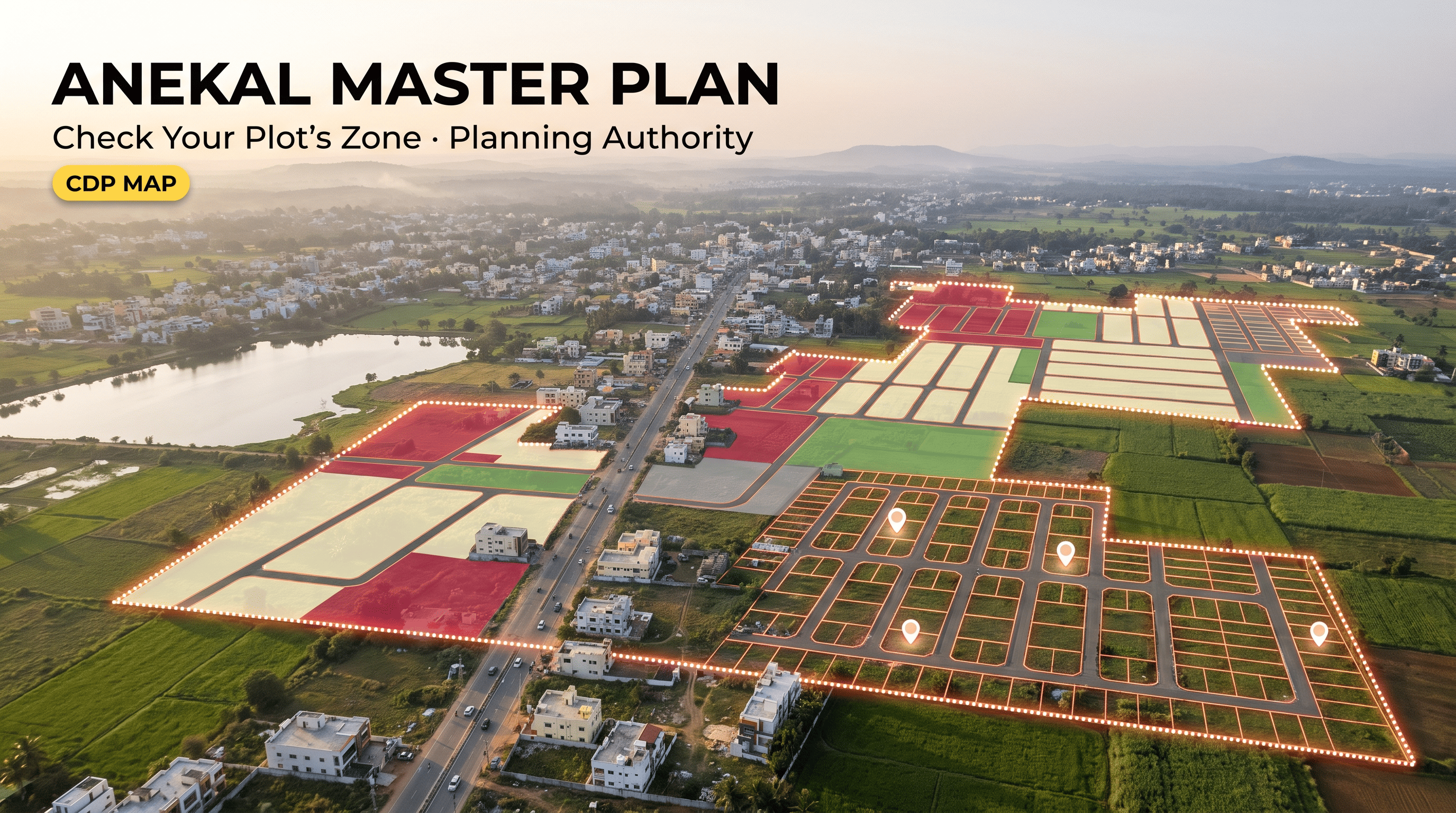 Anekal master plan map: check your plot's zone and planning authority, aerial view of Anekal, south Bengaluru