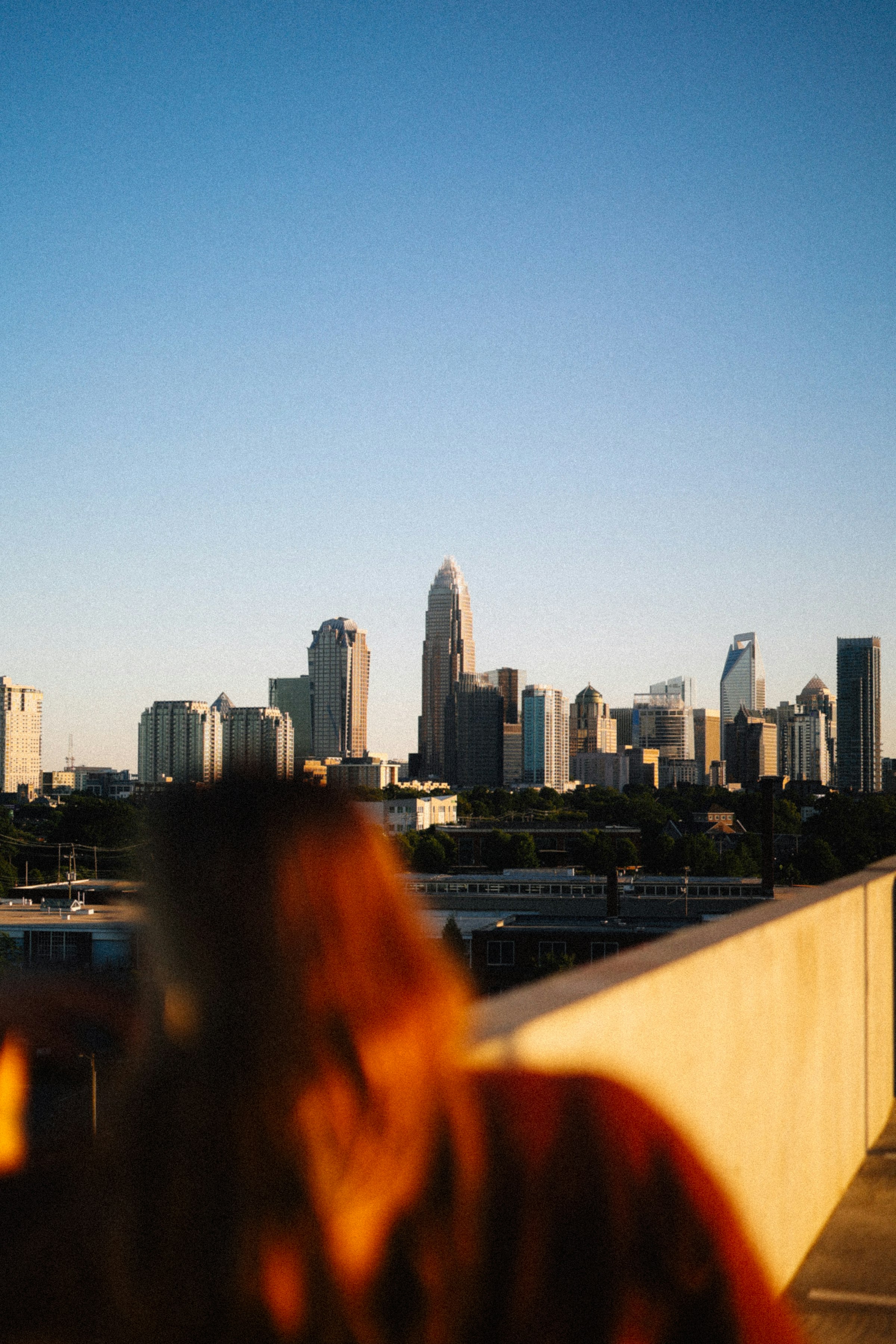 Uptown Charlotte, North Carolina skyline at sunset