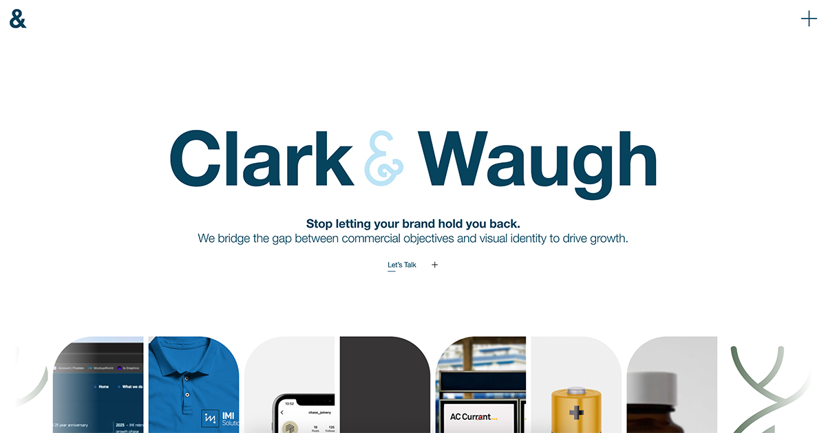 Clark&Waugh website homepage above the fold