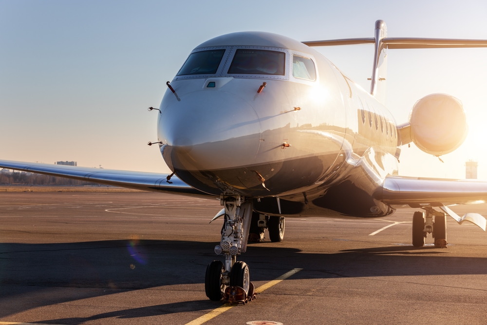 Private jet at a Portugal airport