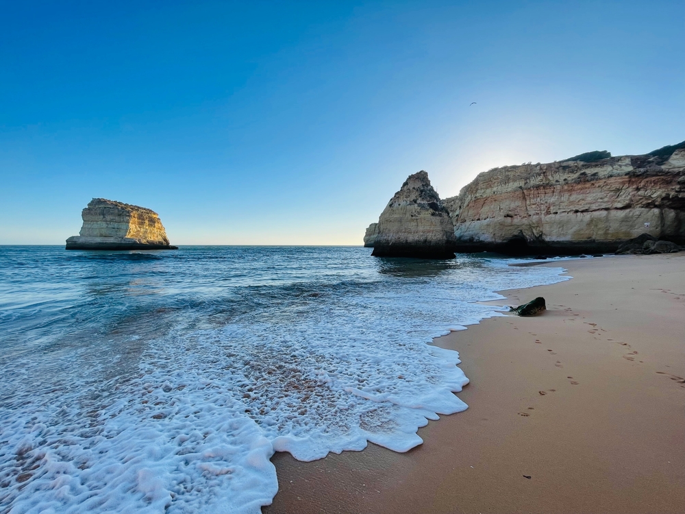 A quiet secluded beach in Ferragudo, Algarve