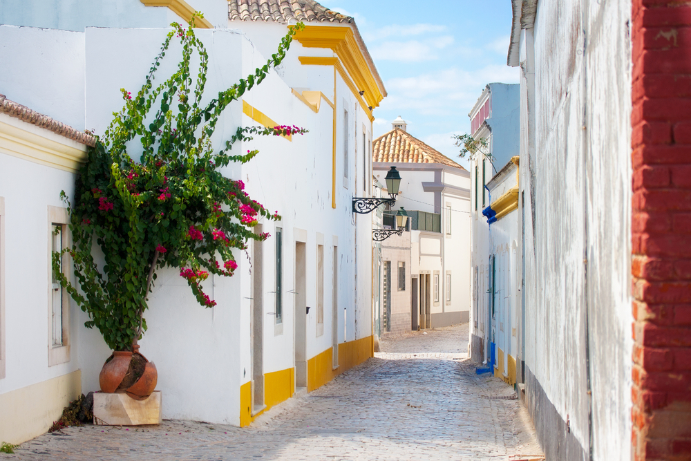 A quiet cobbled street in Ferragudo, Algarve