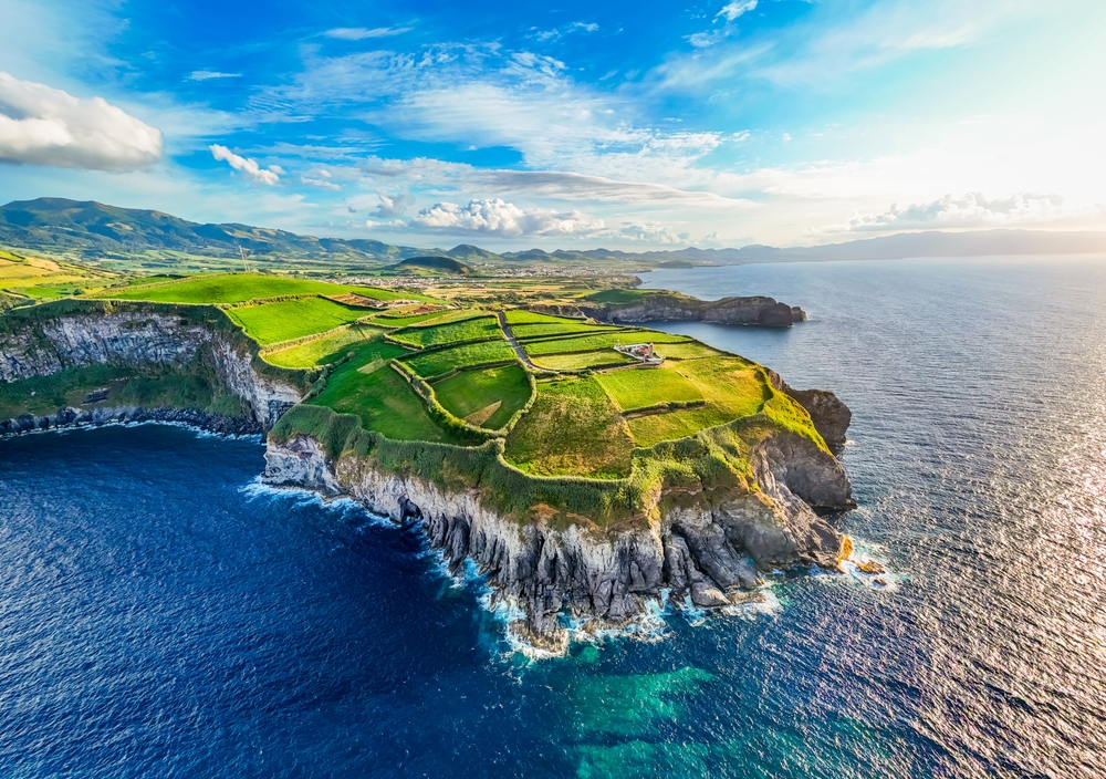 Coastal greenery and cliffs in the Azores