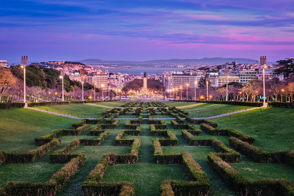 Scenic view of Lisbon at dusk