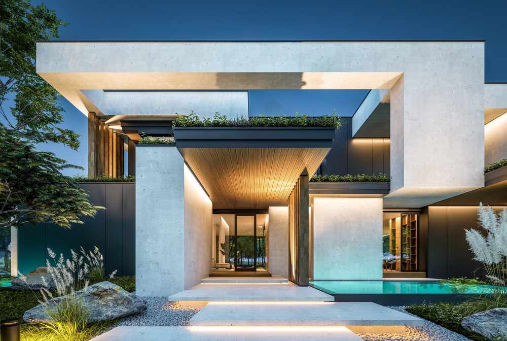 Modern luxury new home exterior in Portugal