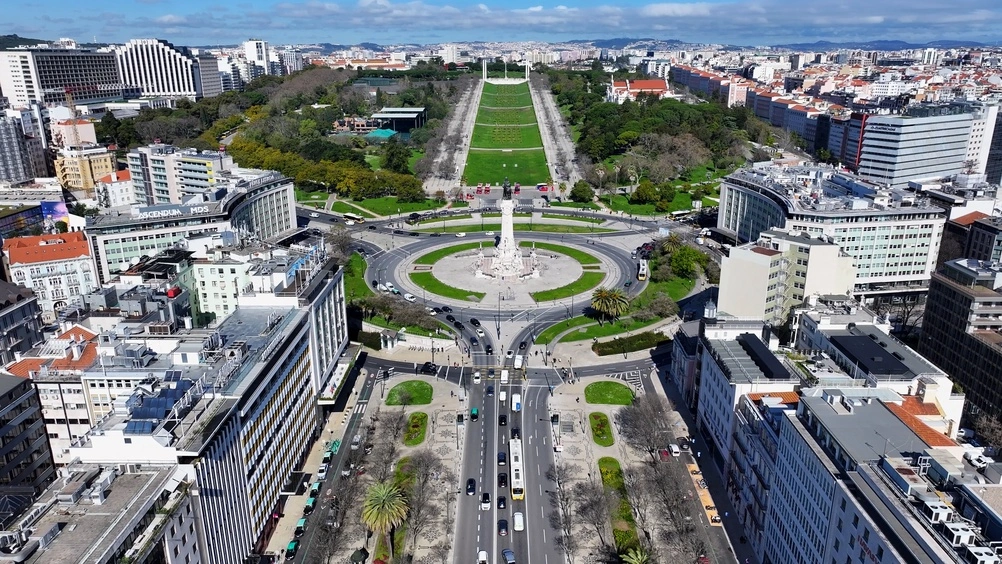 Aerial view of Lisbon's business district