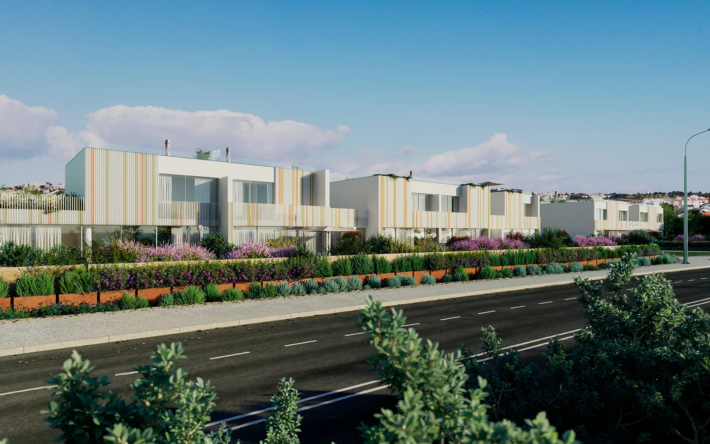Ocean 7 luxury new development exterior with ocean views and landscaped gardens in Portugal.