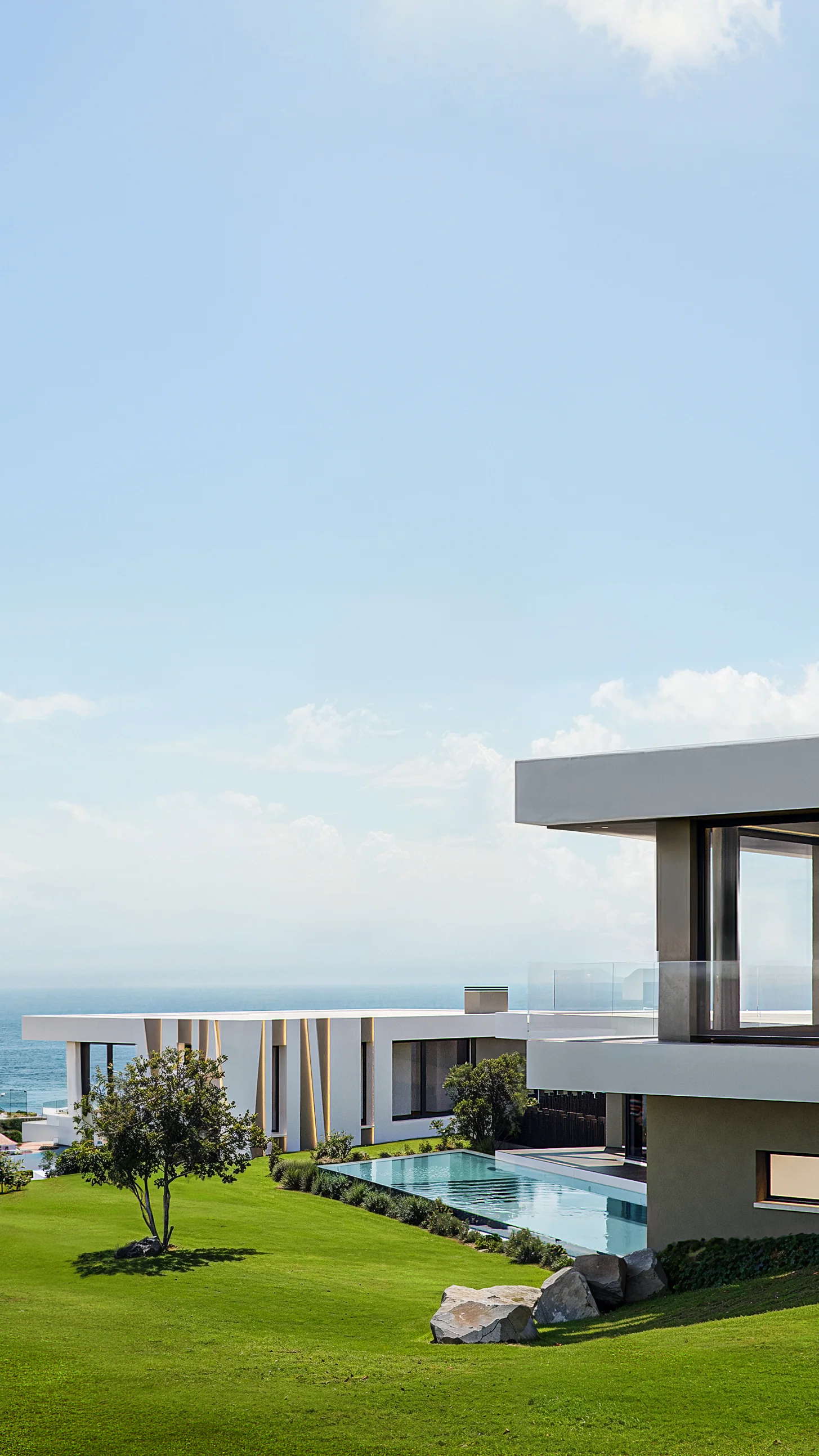 Modern Sintra Development Atlantico PTC Vertical 1 V3 property with swimming pool and ocean view.
