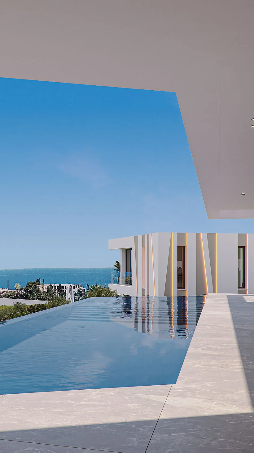 Modern property development with swimming pool and ocean view, Sintra Development Atlantico PTC Vertical 2