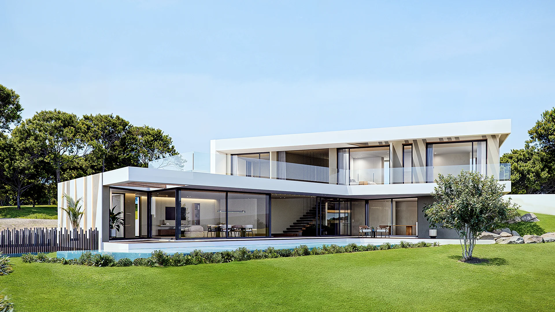 Modern Vista Atlantico development in Sintra, Portugal, showcasing contemporary architecture and green landscape.