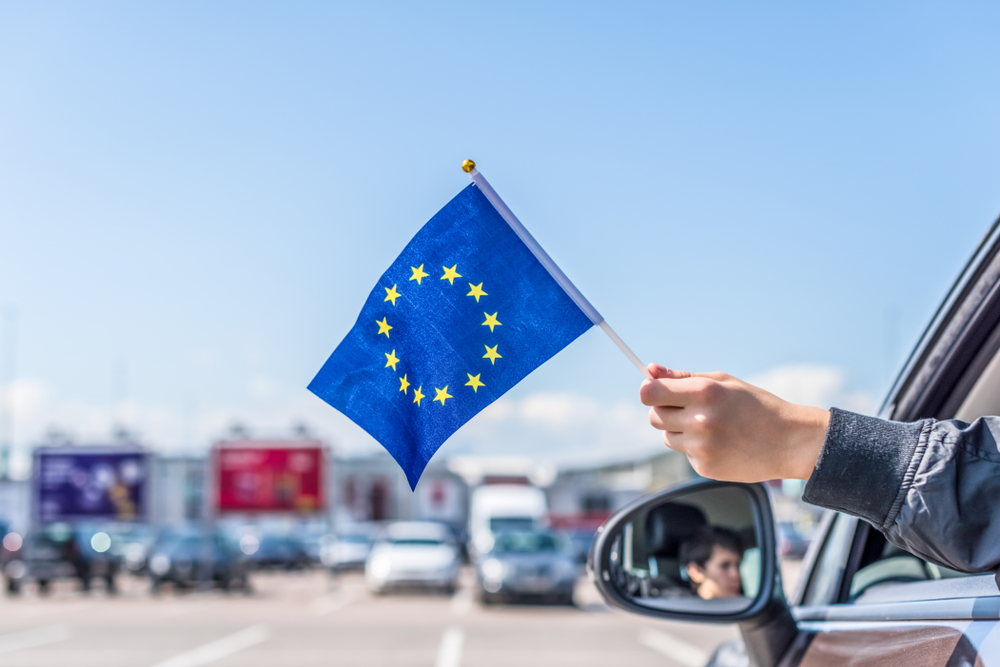 EU flag waving