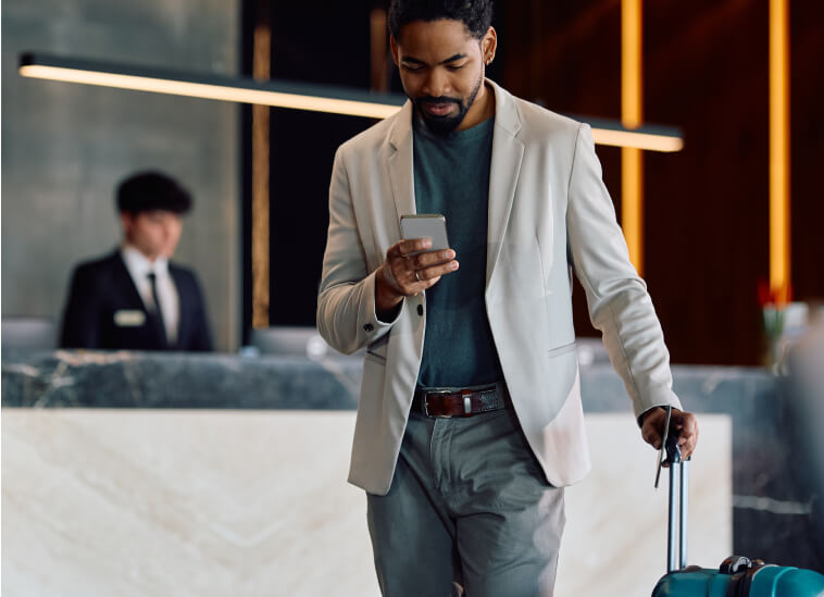 a man getting ready to board a plane