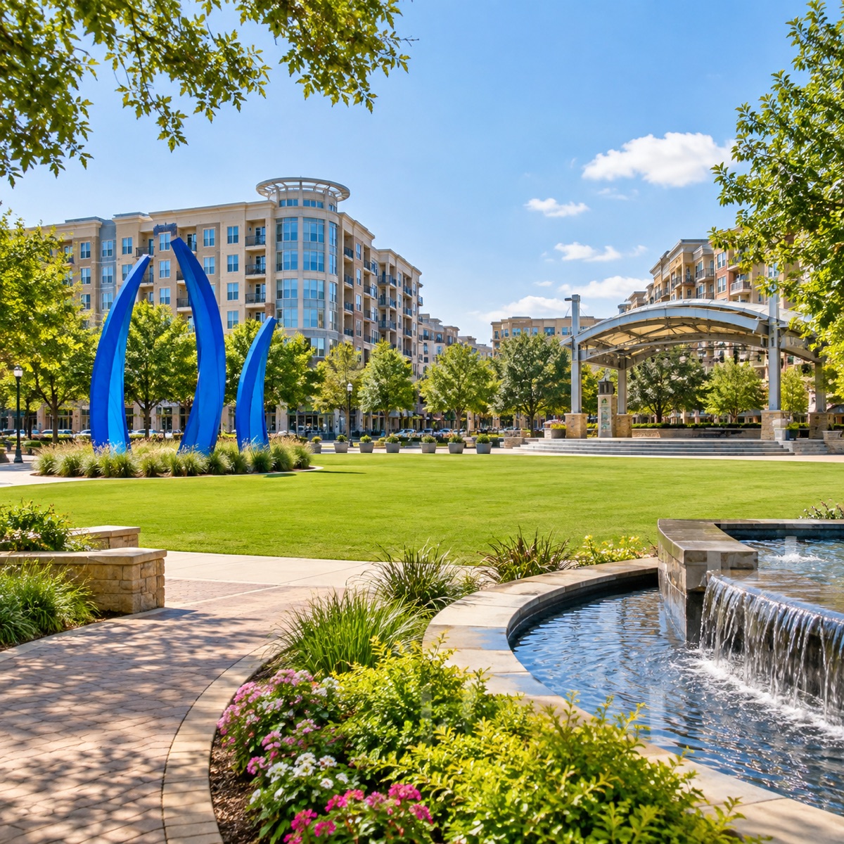 Addison Circle Park in Addison, Texas
