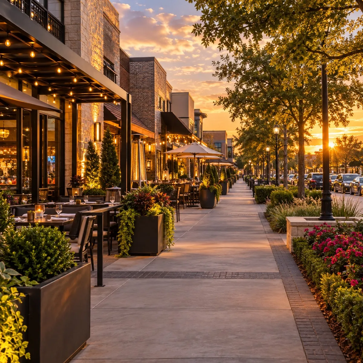 Addison Restaurant Row in Addison, Texas