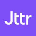 Логотип з білими літерами Jttr на фіолетовому фоні.