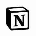 Логотип додатку Notion з літерою N на кубі.