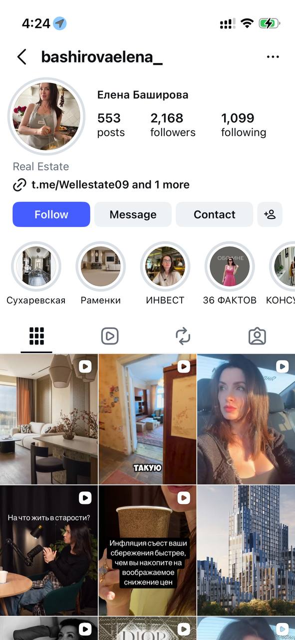 Elena Bashirova Instagram profile