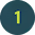 Green circular badge with the number one in the center.
