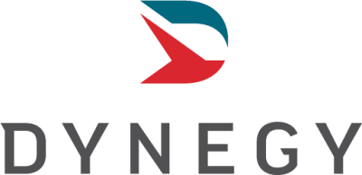 Dynegy logo with a stylized red and blue wave shape above the company name.